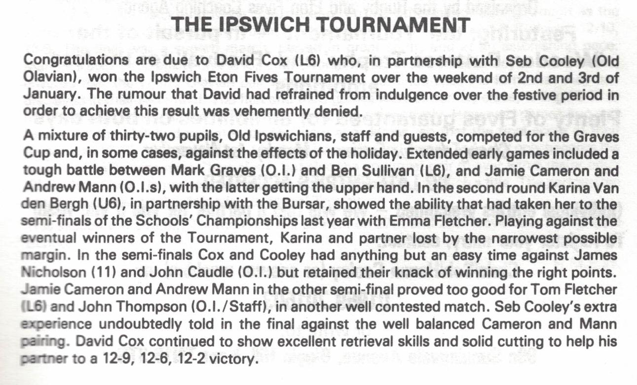 ipswich tournament 1999