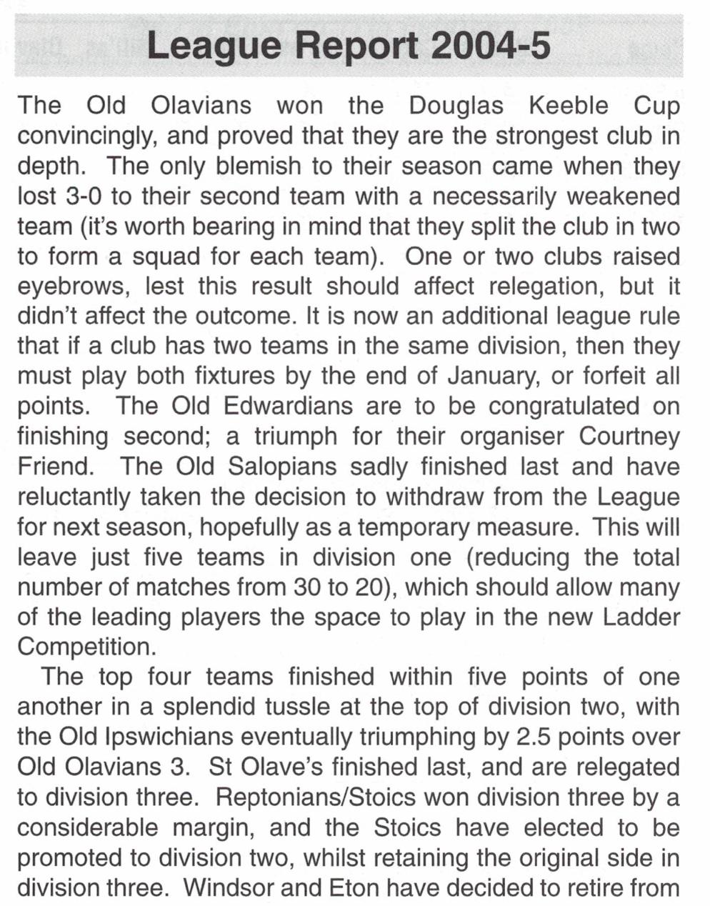 league 04 05 report 001