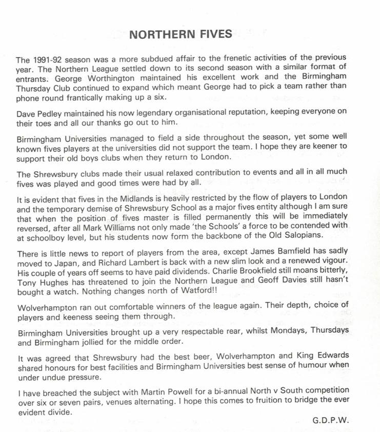 northern league 91 92